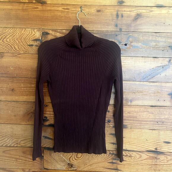 Vintage International Concepts Brown Ribbed Turtleneck size Large - Picture 1 of 5